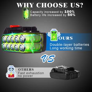 Batteria al Litio Ricaricabile 20V con Spina EU, 388VF 15000mAh, 928VF 22500mAh, Indicatore di Capacità, per Motosega e Trapano Elettrico - Product Image 4