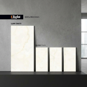 Azulejos de porcelana brillante Luna Beige de 800x1600 mm para suelo y pared, diseño de mármol beige de 80x160 cm - Product Image 3