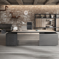 VENSEN Mobilier de bureau moderne en bois, bureau électrique à hauteur réglable, bureau de direction
