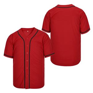 Camiseta de Béisbol en Existencia, Ropa Deportiva Informal, Bordado Personalizado, Impresión de Logotipo, Número, Letra, Camiseta Roja con Botones, Camiseta de Softbol - Product Image 2