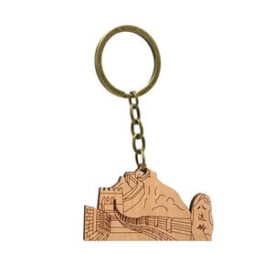 Llavero de madera con diseño de punto de referencia de la ciudad, recuerdo cultural creativo del museo, colgante perfecto para viajes - Product Image 4