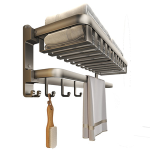 Serviette de bain toilette avec crochets support de rangement de salle de bain porte-accessoires porte-serviettes en métal porte-serviettes de salle de bain supports - Product Image 1