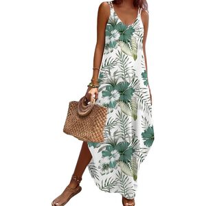 Women's Casual Maxi Sundress Sleeveless V Neck Boho Beach <b>Dress</b> With Pockets <b>Loose</b> Fit Summer Vacation <b>Dress</b> Breathable Woven - Product Image 1