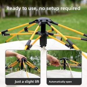 Draagbare Outdoor Vouwtent Voor 2 Personen Volautomatische Snelopening Strand Camping Zilver Lijm Coating Verdikt Waterdicht - Product Image 4