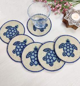 MANTU-Posavasos <span class=keywords><strong>de</strong></span> <span class=keywords><strong>mesa</strong></span> <span class=keywords><strong>de</strong></span> tortuga azul, posavasos con cuentas <span class=keywords><strong>de</strong></span> arroz, posavasos populares, boutique <span class=keywords><strong>de</strong></span> cristal - Product Image 3