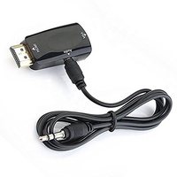HDMI a VGA con Adaptador de Audio macho a hembra con salida de Audio de 3,5mm para PC portátil sin alimentación, proyector, HDTV