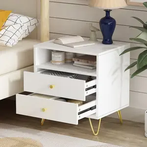 Mesita de noche moderna diseñador beige pequeño extremo mesita de noche sofá mesa auxiliar estante patas de metal diseños para dormitorio