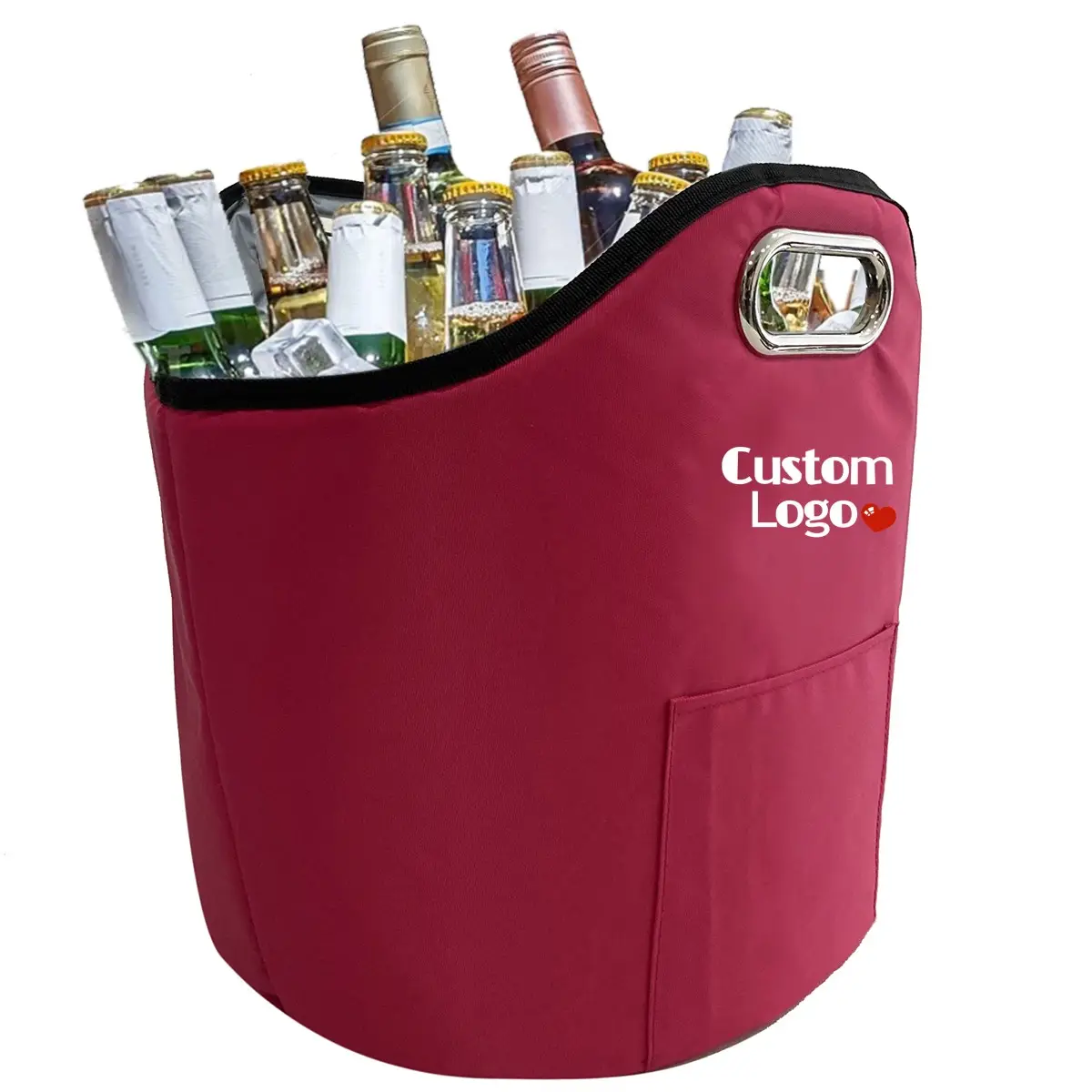 Keep Wine Can Biers Cool Isolierte Tasche Picknick Runde Kühler Benutzer definiertes Logo Tragbare isolierte Kühltasche Ice Box Tote