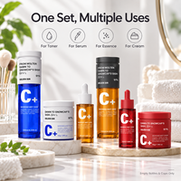 Set Botol Kosmetik Kaca untuk Kemasan Perawatan Kulit 120ml 100ml 30ml Botol Pipet 50g Stoples Krim Logo Kustom OEM ODM