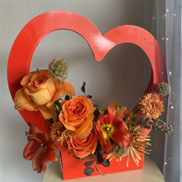 Panier à fleurs en carton de luxe en forme de cœur, sac en papier avec poignée découpée pour emballage cadeau de la Saint-Valentin