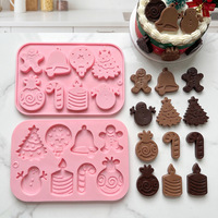 Weihnachtliche Silikon-Schokoladenform Festliche Süßigkeitenform Weihnachtsthema Dessert-Backform für Kuchendekoration