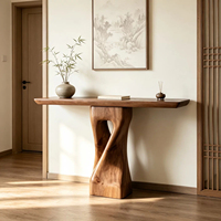 Console d'entrée en bois de pin style Wabi-sabi avec fonction de démontage pour hall d'entrée, design de luxe haut de gamme