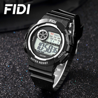 FIDI Jam Tangan Digital Anak Jam Tangan Olahraga Tahan Air 30M untuk Anak Laki-laki Perempuan Siswa Stopwatch Alarm Lampu Latar LED Jam Tangan Kasual Luar Ruangan