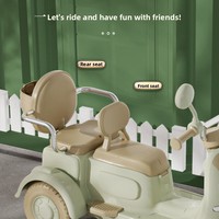 Motocicleta Eléctrica Infantil de Tres Ruedas para Niños y Niñas de 3 a 6 Años, Recargable, Diseño de Doble Asiento, Control Remoto