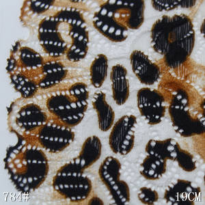 Vente en gros de <span class=keywords><strong>dentelle</strong></span> en maille élastique écologique à imprimé léopard <span class=keywords><strong>au</strong></span> mètre 19cm de garniture en <span class=keywords><strong>dentelle</strong></span> élasthanne en nylon souple pour sous-vêtements féminins - Product Image 4