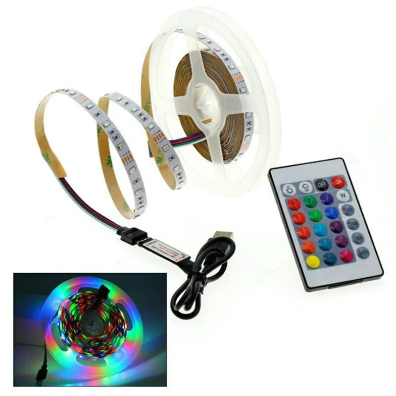 Bande lumineuse LED USB 5v, 2835SMD, 5v dc, Flexible, ruban de lumière, éclairage de fond de télévision, USB, 5v