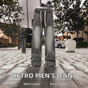 <span class=keywords><strong>JL</strong></span> กางเกงยีนส์ผู้ชาย, กางเกงยีนส์100% เอวปานกลางแบบอเมริกันมีซิปสำหรับฤดูใบไม้ผลิฤดูใบไม้ร่วงและฤดูหนาว - Product Image 2