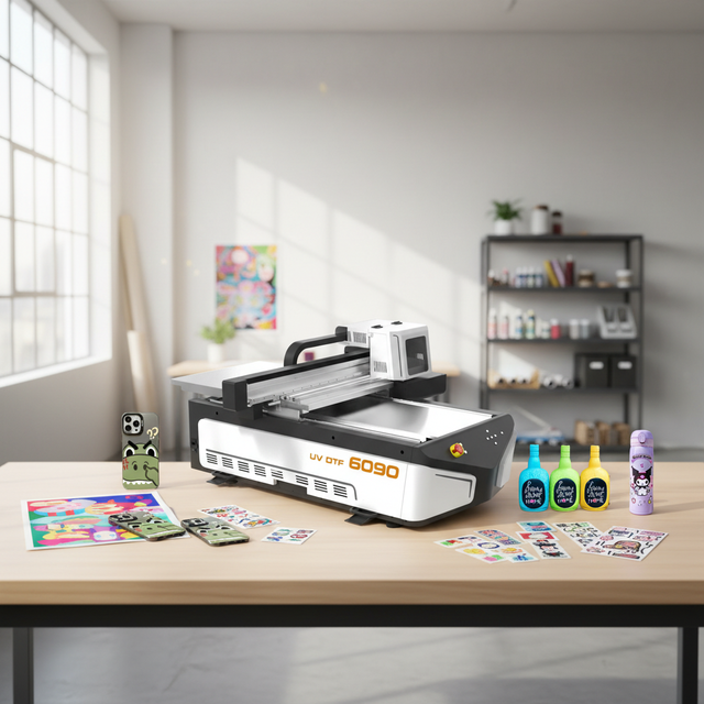 Flatbed Uv 6090 Inkjet Printer Multifunctional 3d Led Digital Inkjet Printers for Pen Bottle Phone case Crystal Label uv printer