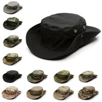 Sombrero de Ala Ancha para Exteriores - Gorra de Camuflaje Transpirable para Safari con Broches Laterales - Sombrero de Pesca y Senderismo Profesional