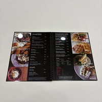 Buku Menu Restoran Minuman Anggur PVC Ukuran A4 Berkualitas Tinggi Anti Air dengan Spiral Binding Custom Pabrik
