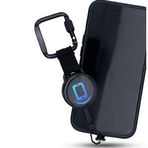 Cordão Retrátil Antifurto Personalizado para Celular com Aba de Fixação e Mosquetão Arreio Antiqueda para Caminhada Ciclismo e Escalada - Product Image 1