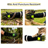 Nouveau produit en vente chaude, anti-morsure de serpent, anti-déchirure animale, résistant aux chocs en TPR, gants de protection mécanique en Kevlar de haute qualité