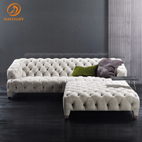 2022 Möbel nordisch modern wasserdicht beige Leder Chesterfield Sofas Set Designs mit niedrigem Preis
