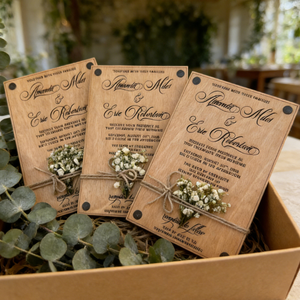 Invitaciones de Boda de Madera 2026, Invitaciones de Boda Únicas Grabadas a Medida, Invitaciones de Boda de Madera Hechas a Mano - Product Image 6