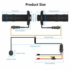 Poignées de moto électriques chauffantes tout-terrain en silicone avec contrôle de température à mémoire 5+1 vitesses et systèmes de commutation CNC - Product Image 6