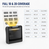Lecteur de codes QR à plat pour supermarché, lecteur de paiement mobile, grande fenêtre, USB, 2D omnidirectionnel, pour codes de caisse