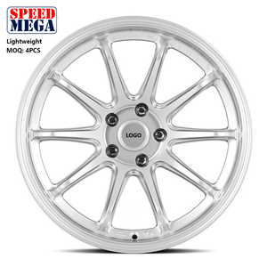 ล้อแม็กซ์ Speed Mega 10 ก้าน สีเงินขัดเงา น้ำหนักเบา รูปทรงตัววี แบบแยกส่วน ได้รับการรับรองมาตรฐาน JWL VIA ขนาด 17 18 19 นิ้ว - Product Image 1