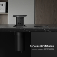 Enchufe de Mesa Hidráulico IP44 con 4 Tomas de Corriente USB A+C, Carga Inalámbrica para Hogar, Enchufe Universal para Reino Unido/EE. UU.