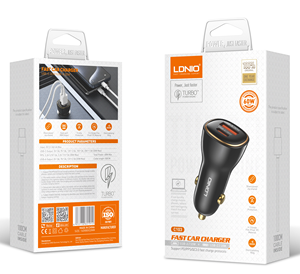 Ldnio <span class=keywords><strong>C103</strong></span> Hot Bán Chất Lượng Cao 60W Nhanh Chóng Sạc Sạc Sạc Xe Hơi QC 3.0 Dual Port Nhanh Chóng Sạc USB Và Loại C Sạc Xe Hơi - Product Image 6