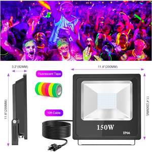 KUKUPPO 150W luz negra UV LED iluminación de escenario para fiestas pintura corporal acuario brillo cartel impermeable enchufe luz fiesta iluminación - Product Image 6