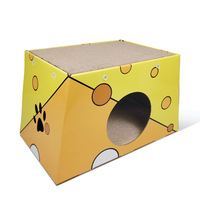 Haute Qualité Pet Chat Portable Maison Boîte Pliable Chat Abri Grand Intérieur Carton Durable Pet Maison Mignon Carton Chat Maison