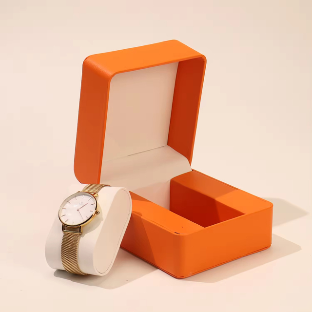 Luxury Single Square PU Leather Display Watch Storage Box Elegant Gift Storage Case for Accessory Packaging