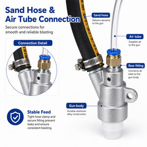 Pistolet de <span class=keywords><strong>sablage</strong></span> manuel compact sans poussière pour cabine de <span class=keywords><strong>sablage</strong></span> humide, machine de <span class=keywords><strong>sablage</strong></span>, sablateurs - Product Image 4