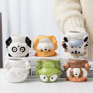 Vaso per Piante Grasse <span class=keywords><strong>in</strong></span> Ceramica Creativa a Forma di Cartone Animato, Portapenne da Scrivania per Commercio Estero e Giardinaggio - Product Image 2