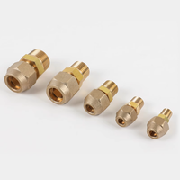 Adaptor Lurus Berlekuk Kuningan 1/4 SAE Heavy-Duty untuk Pipa Tembaga/Aluminium Refrigerasi/Industri
