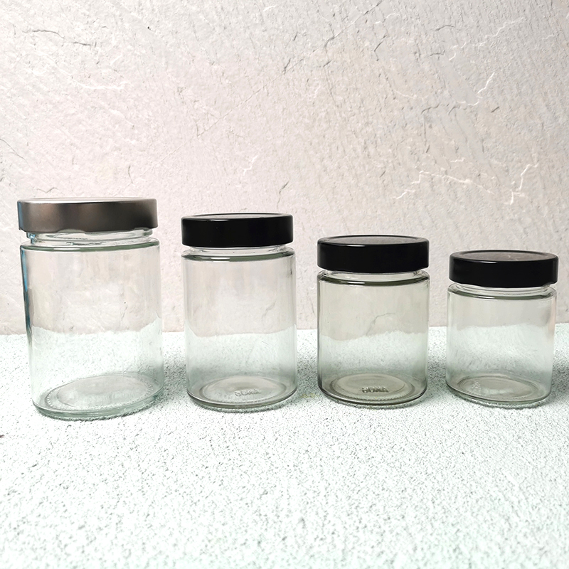 180ml 280ml 380ml 580ml Round Cylinder Glass Jar For Honey Storage With Deep Twist-off Cap