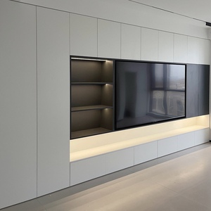 Muebles de melamina de alta gama para suite de hotel, cama moderna para dormitorio, mesita de noche, banco, sillón para sala de estar, mueble para TV, ecológico y duradero - Product Image 1