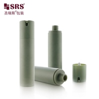 TA021-100ml 3.33oz vente en gros personnalisé marque privée vide vert lunaire Opaque mat givré bouteille à pompe sans air pour les soins de la peau