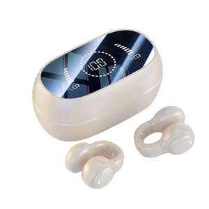 <b>Wireless</b> Bone Conduction Open Ear Earphone Sport Running Earring Earclip Earbuds LED Display Hifi Stereo Mini TWS Headphone - Product Image 1