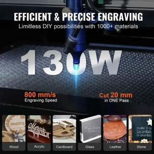 VEVOR RUIDA 50/60/80/100/130W CO2 Laser Graveur Lightburn Laser Tube pour Acrylique Tissu Gravure Sur Bois Sculpture Impression Laser - Product Image 2