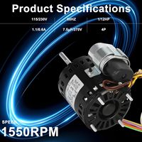 D1127 Refrigeration Fan Motor 115/230V 1550RPM