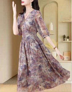 Abito Lungo Estivo in Seta per <span class=keywords><strong>Donna</strong></span> di Seconda Mano, Usato con Cura Come Nuovo, Alta Qualità, <span class=keywords><strong>Prima</strong></span> Scelta, Vestito di Moda Preloved - Product Image 3