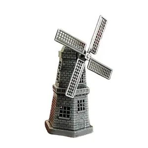 Moulin à vent néerlandais en Bronze Antique, Figurine artisanale métallique, Articles de décoration néerlandais, ornements de maison