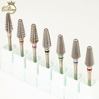 Gel dur acrylique enlever F M C XC tornade conique sécurité professionnel E fichier carbure de tungstène forets à ongles manucure dans le stockage