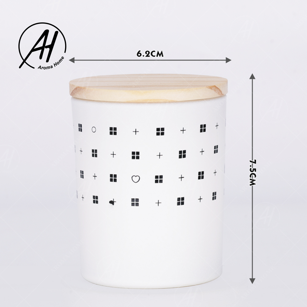 AROMA HOME Glass Jar Wood Lid Smokeless Soy Wax Candle Private Label 5.5OZ 7OZ 8OZ 1