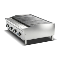 Barbecue au gaz naturel (GN) / propane de 48 pouces pour comptoir, grilles en fonte durables, barbecue de restaurant, 4 brûleurs